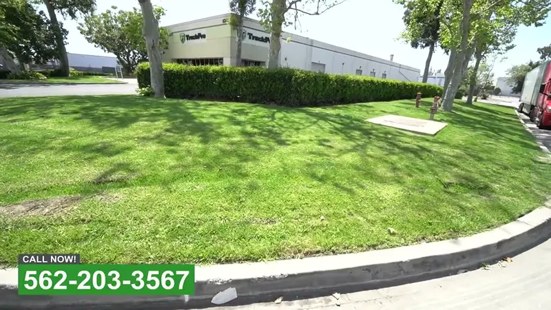 Play video: Landscape maintenance at a Buena Park property