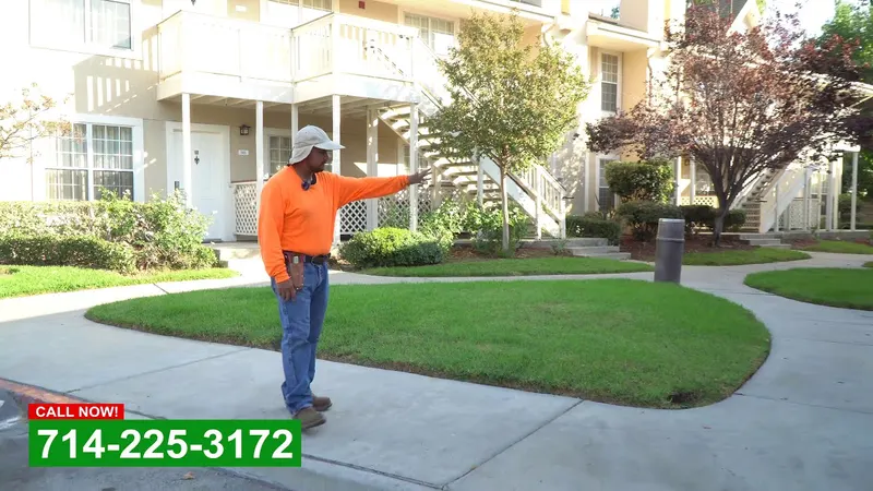 Play video: Lawn care around a multi-family building